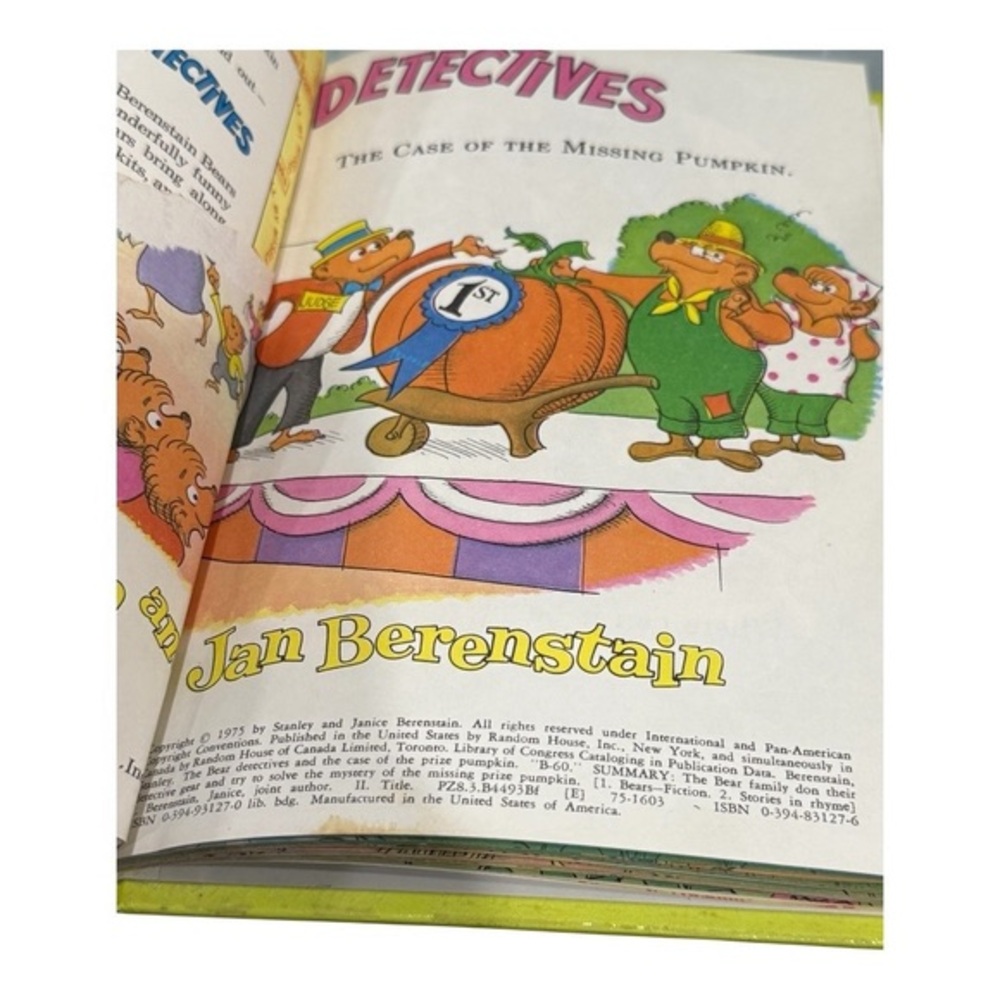 Vintage The Bear Detectives Stan & Jan Berenstain 1975 Hardcover Beginner Kids B - Picture 7 of 10